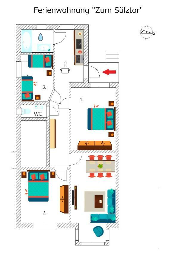 Zum Suelztor Appartement Lüneburg Buitenkant foto